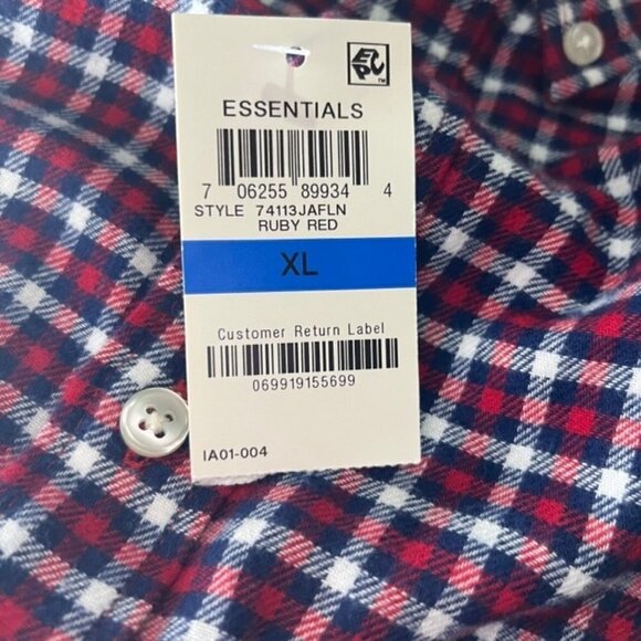 ⭐️ 3/$25 ⭐️ NWT john ashford flannel size XL - Picture 2 of 5